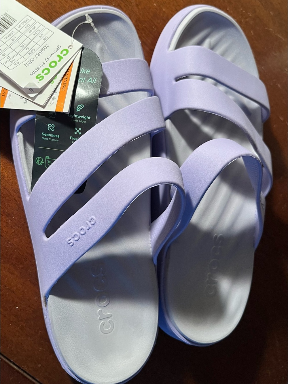 Crocs Getaway Strappy Sandals Slides Lilac Women's 9 New!